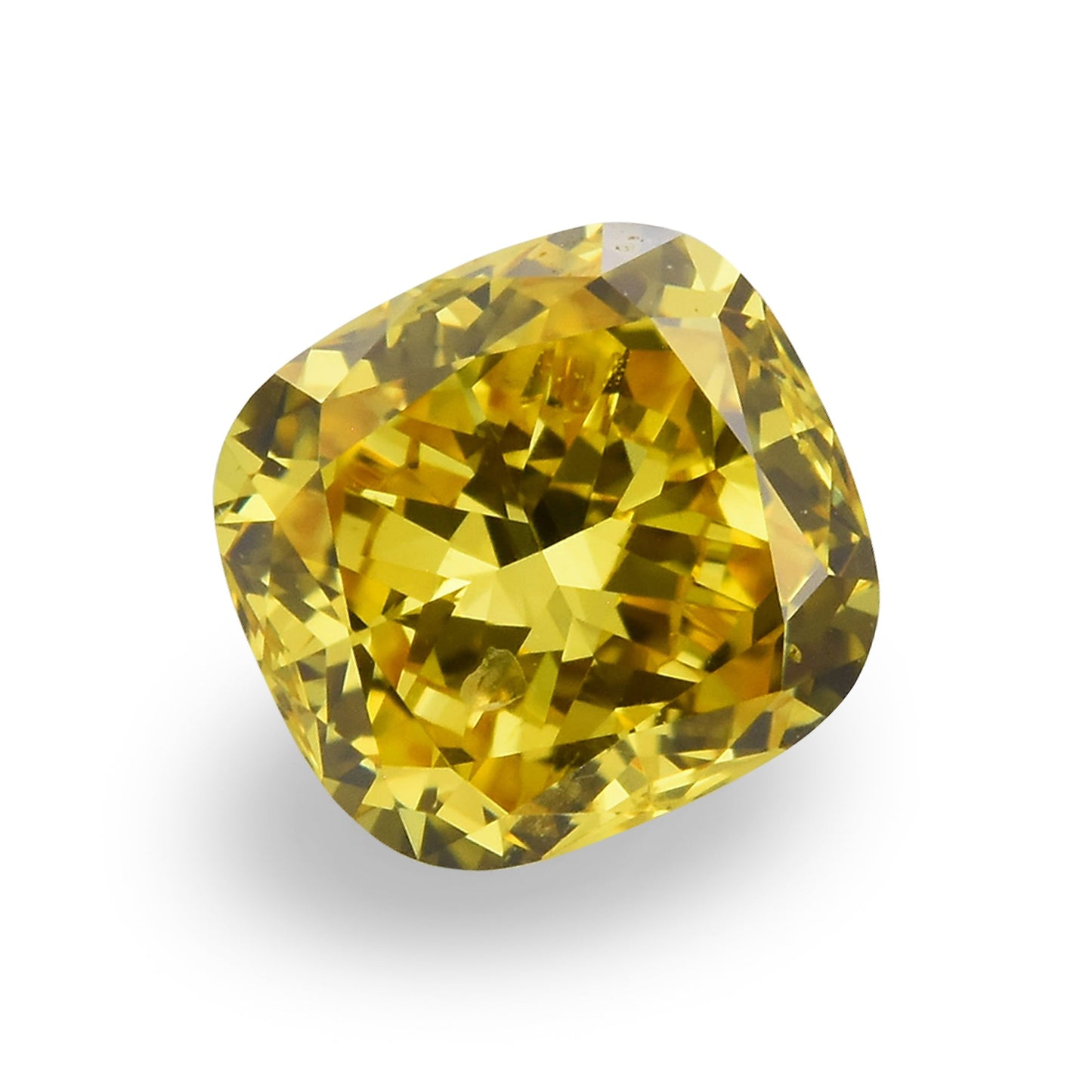 0,41 Karat Fancy Deep Yellow Cushion Diamond SI2 GIA