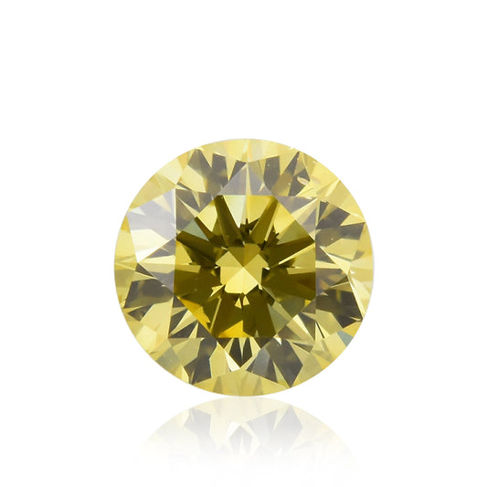 0,32 Karat Fancy Intense Yellow Round Diamond VS2 GIA