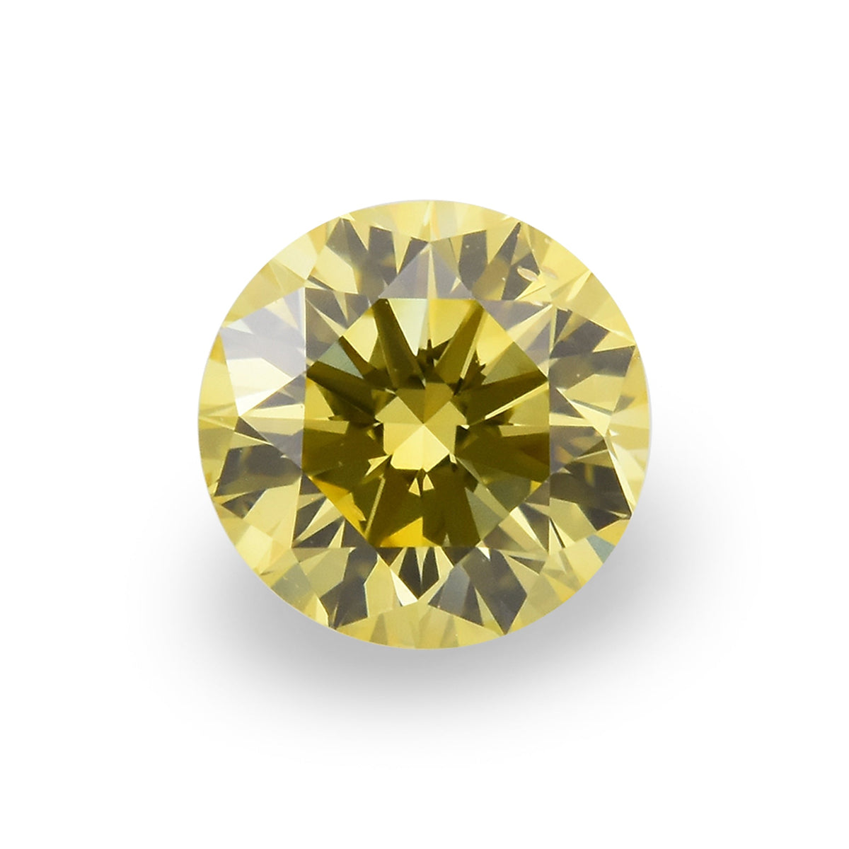 0,32 Karat Fancy Intense Yellow Round Diamond VS2 GIA