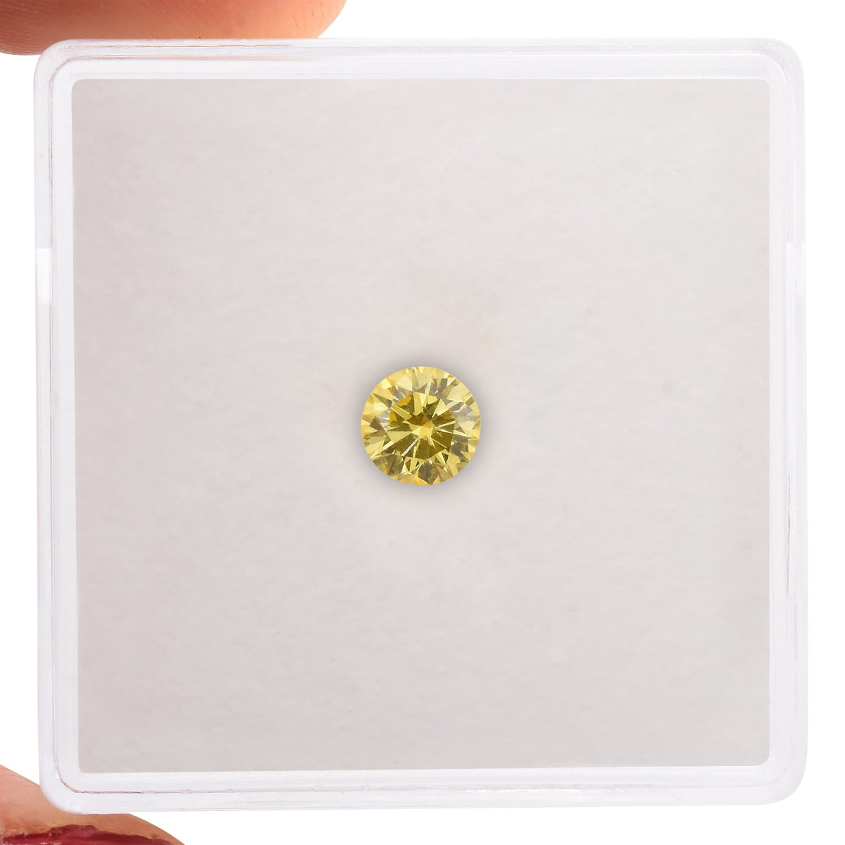 0,32 Karat Fancy Intense Yellow Round Diamond VS2 GIA