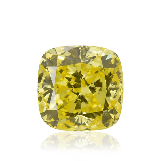 0,51 Karat Fancy Vivid Yellow Cushion Diamond VS2 GIA
