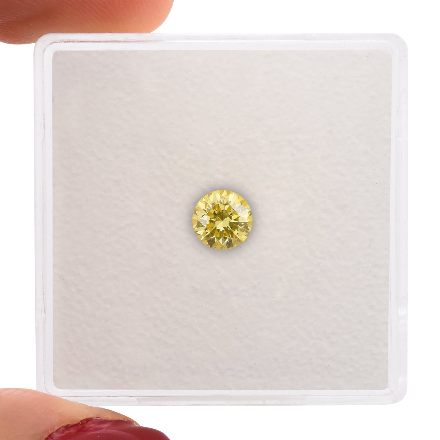 0.42 Carat Fancy Intense Yellow Round Diamond SI1 GIA