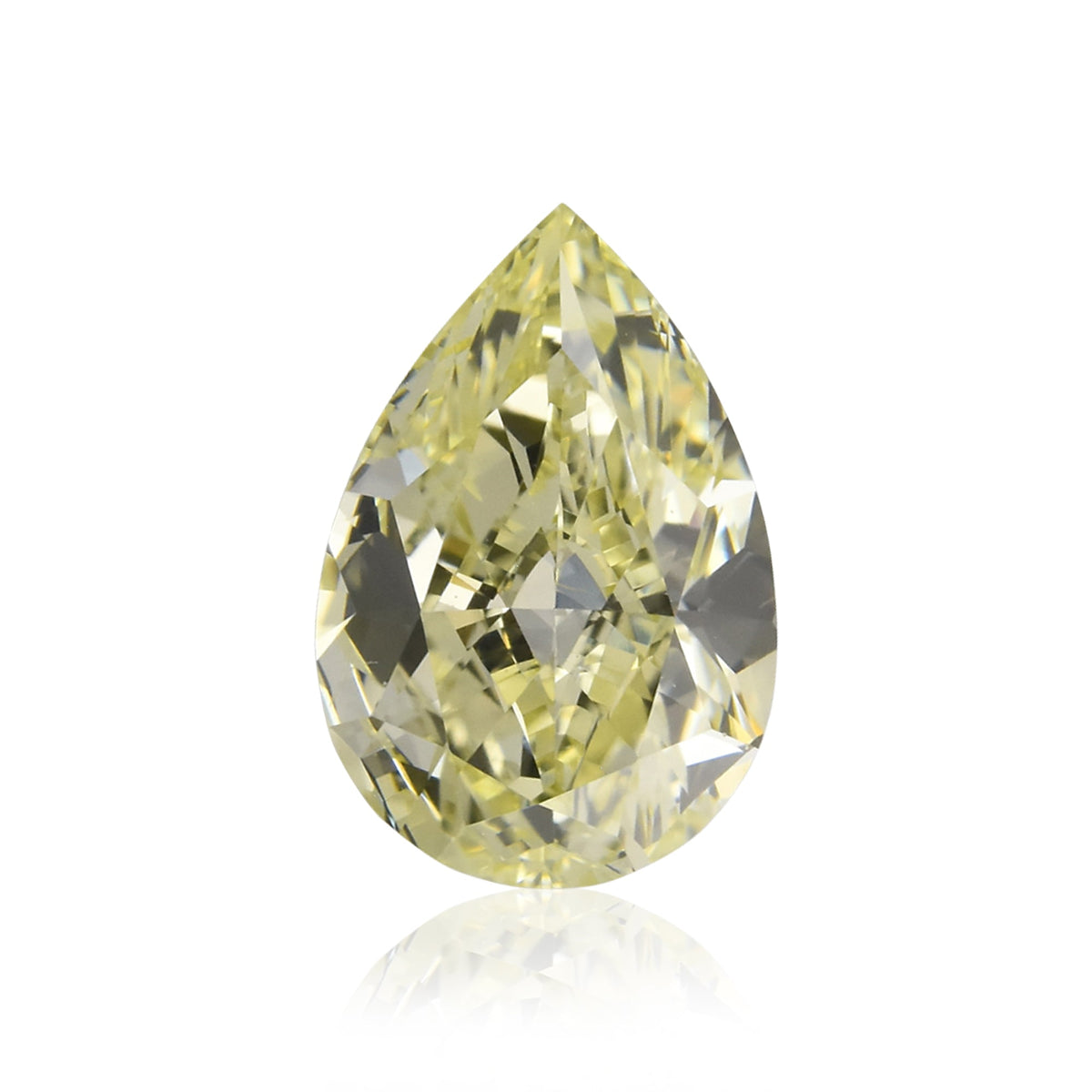 0.70 Carat Light Green Yellow Pear Diamond VS1 GIA