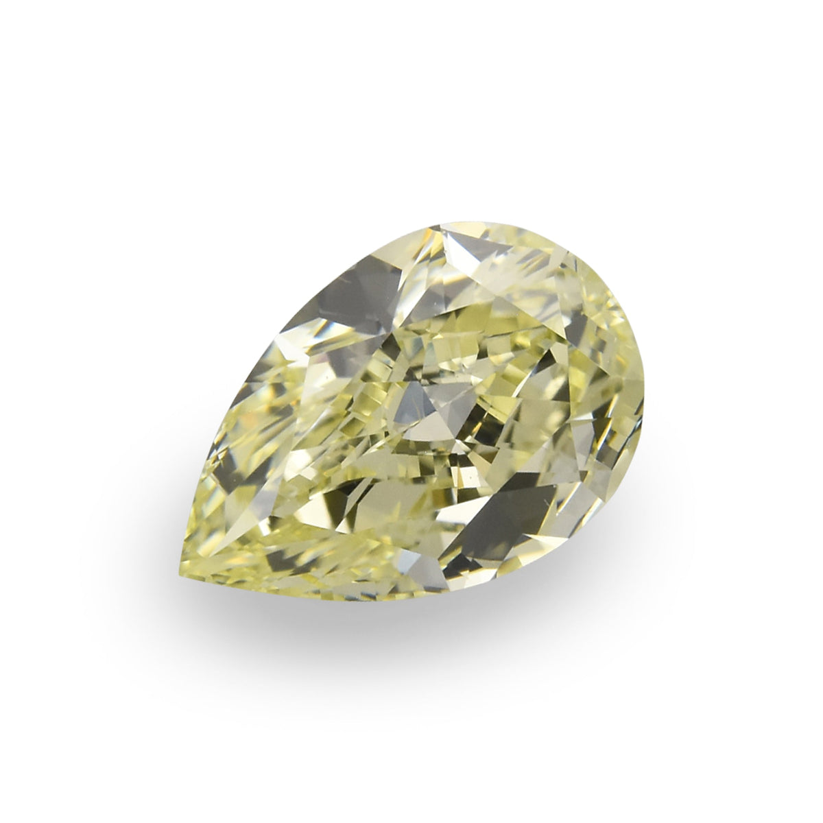 0.70 Carat Light Green Yellow Pear Diamond VS1 GIA