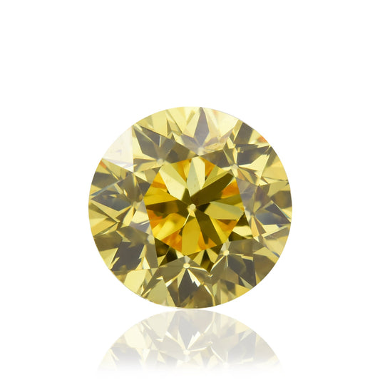1,06 Karat Fancy Vivid Yellow Runder Diamant SI1 GIA