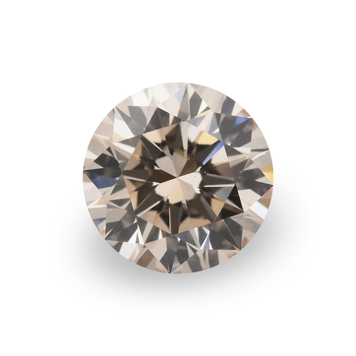 0.43 Carat Light Pink Brown Round Diamond VVS2 GIA