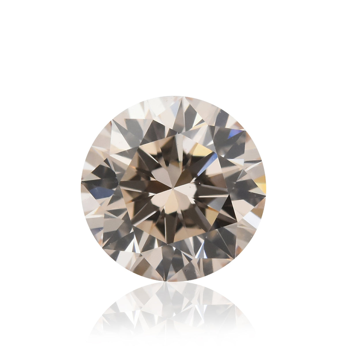 0.43 Carat Light Pink Brown Round Diamond VVS2 GIA