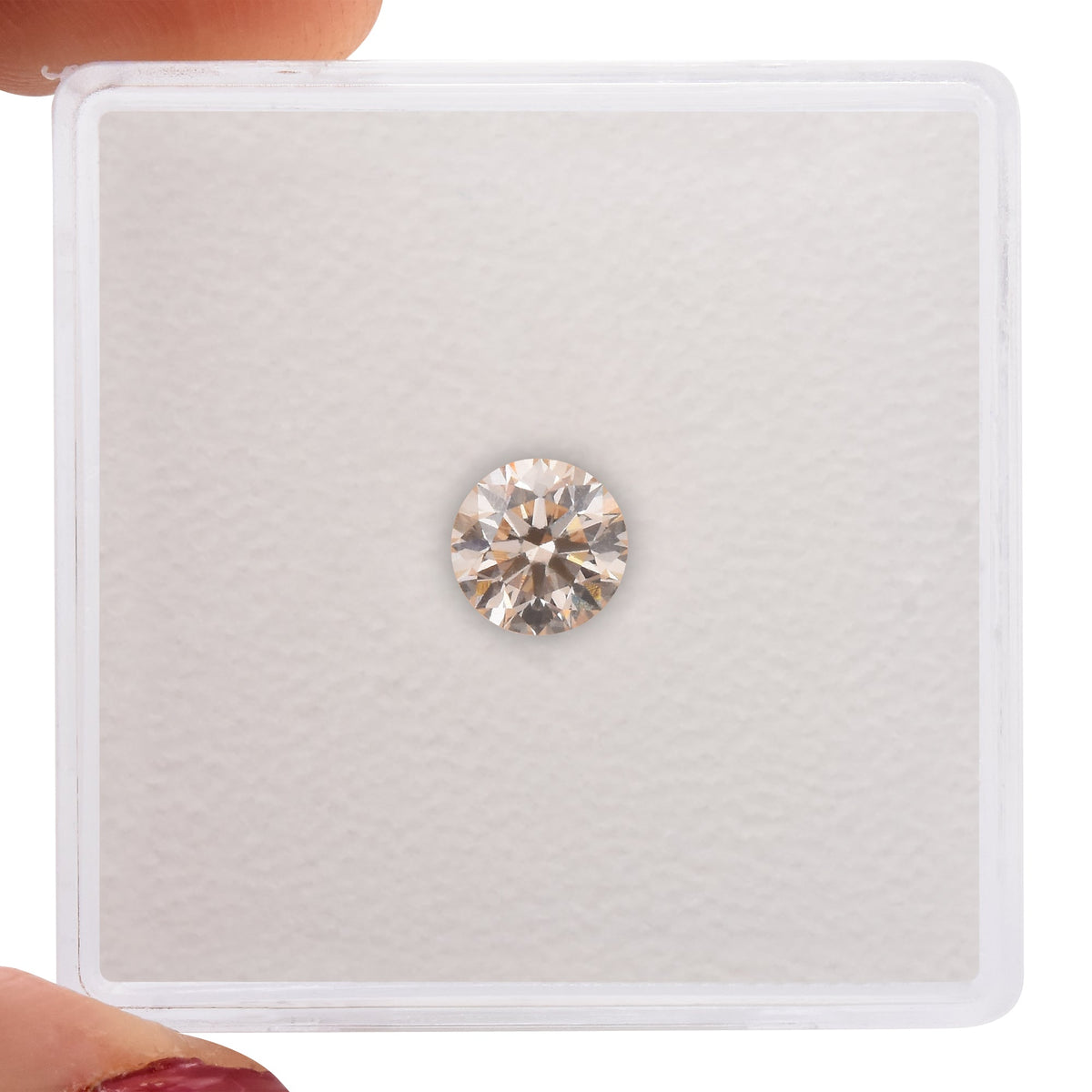 0,51 Karat sehr hellrosa-brauner runder Diamant SI2 GIA