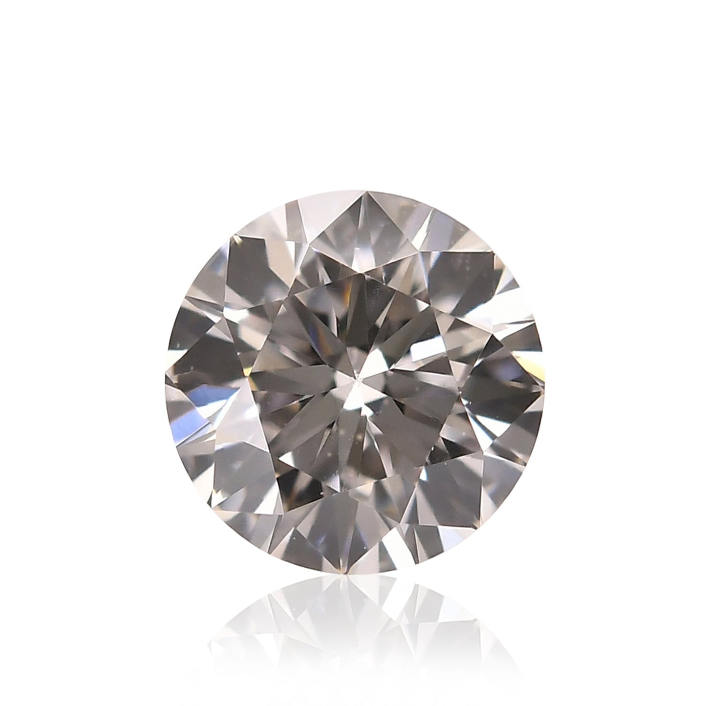 0.43 Carat Faint Pinkish Brown Round Diamond VS2 GIA