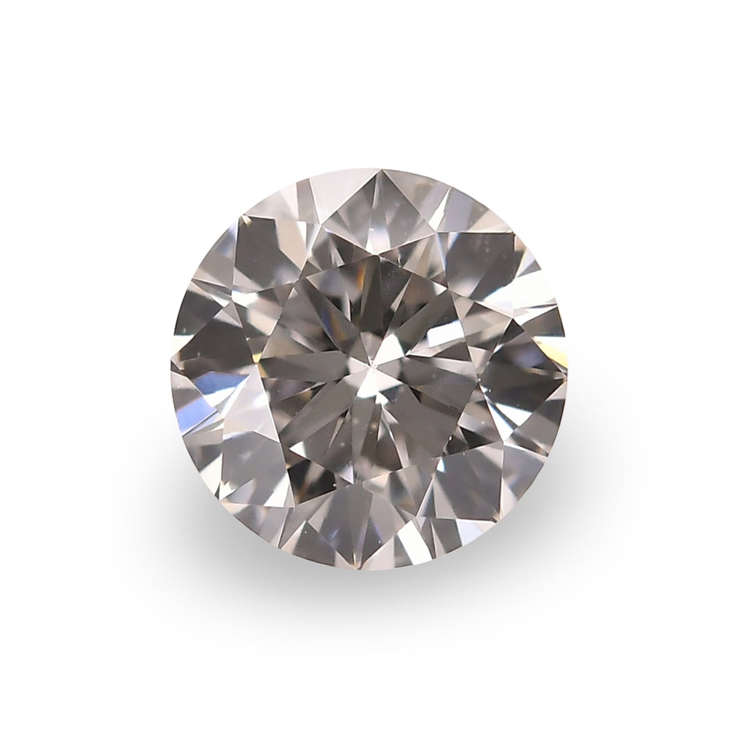 0.43 Carat Faint Pinkish Brown Round Diamond VS2 GIA