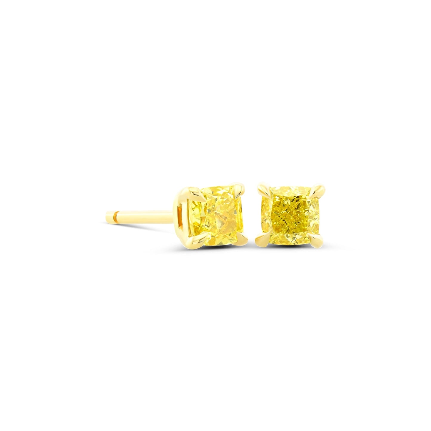 Elegante, intensiv gelbe Kissenohrstecker