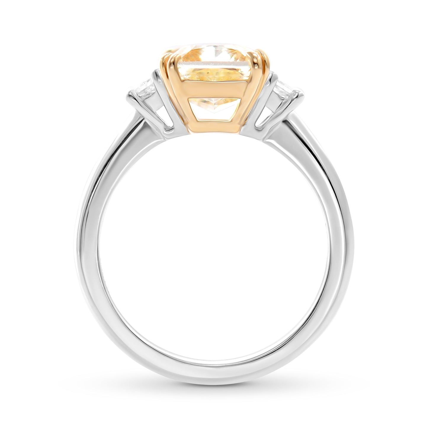 Hellgelber Y-Z Radiant Dreistein-Diamantring
