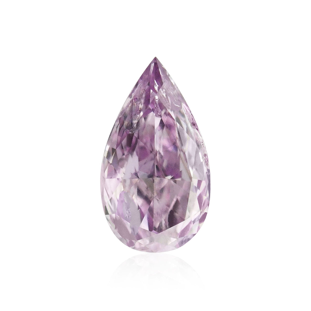 0.13 Carat Fancy Intense Pink Purple Pear Diamond (I1) GIA