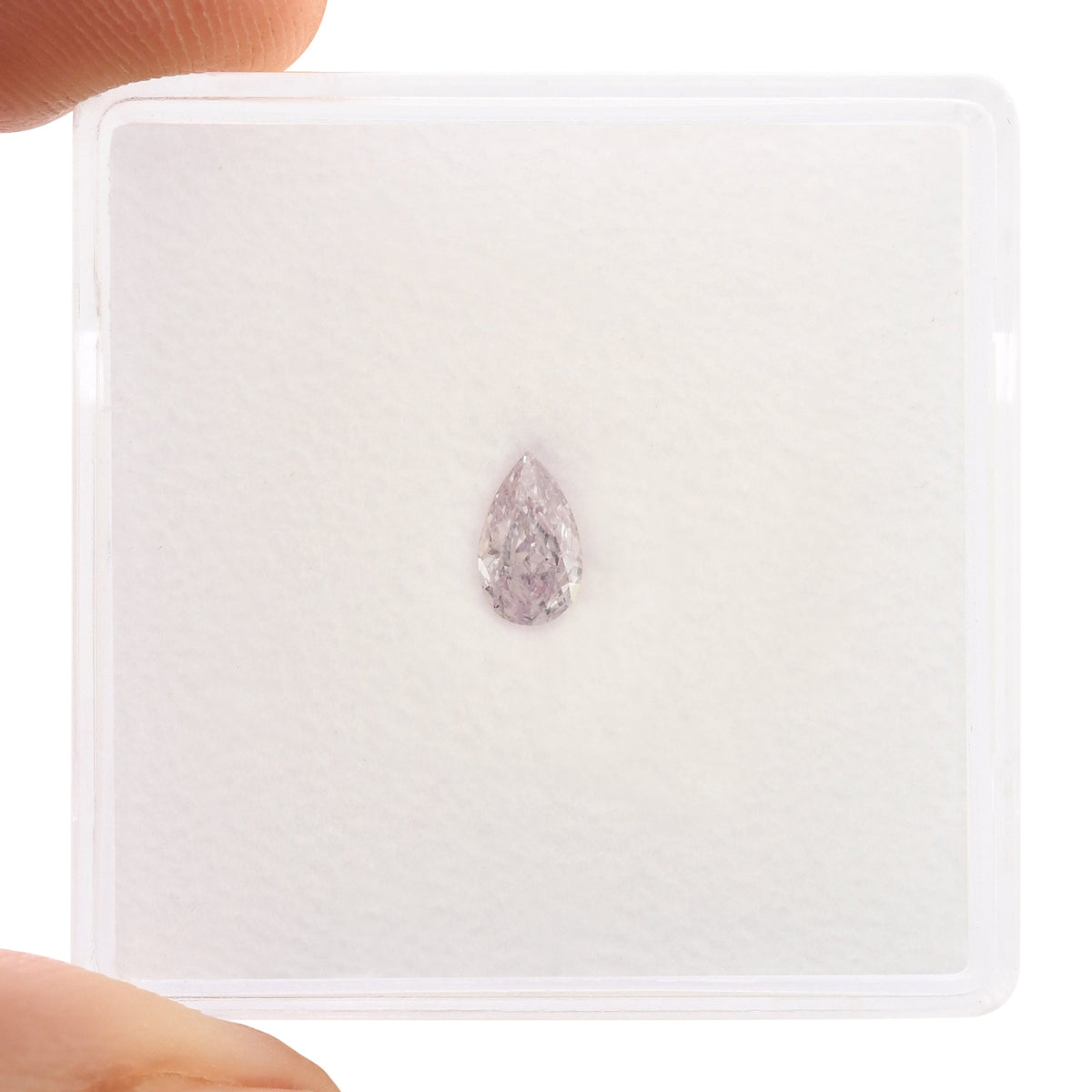 0.21 Carat Fancy Pinkish Purple Pear Diamond VS1 GIA