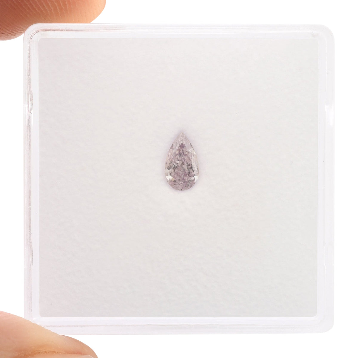 0.20 Carat Fancy Pink Purple Pear Diamond VVS2 GIA