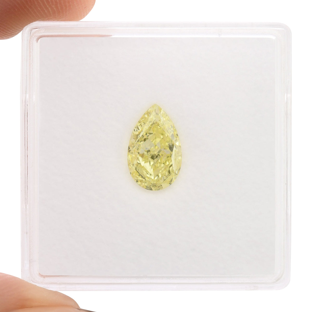 1.50 Carat Fancy Light Yellow Pear Diamond VVS1 GIA