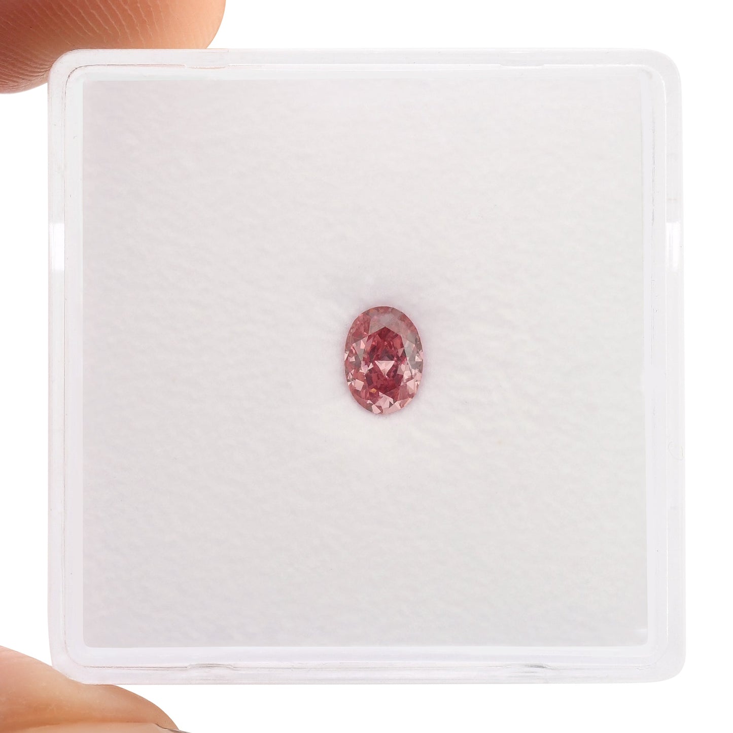 0.27 Carat Fancy Vivid Pink Oval Diamond VS1 GIA