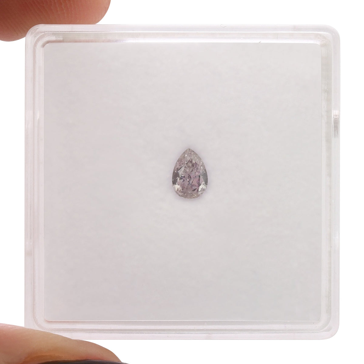 0.21 Carat Fancy Pink Purple Pear Diamond VS1 GIA