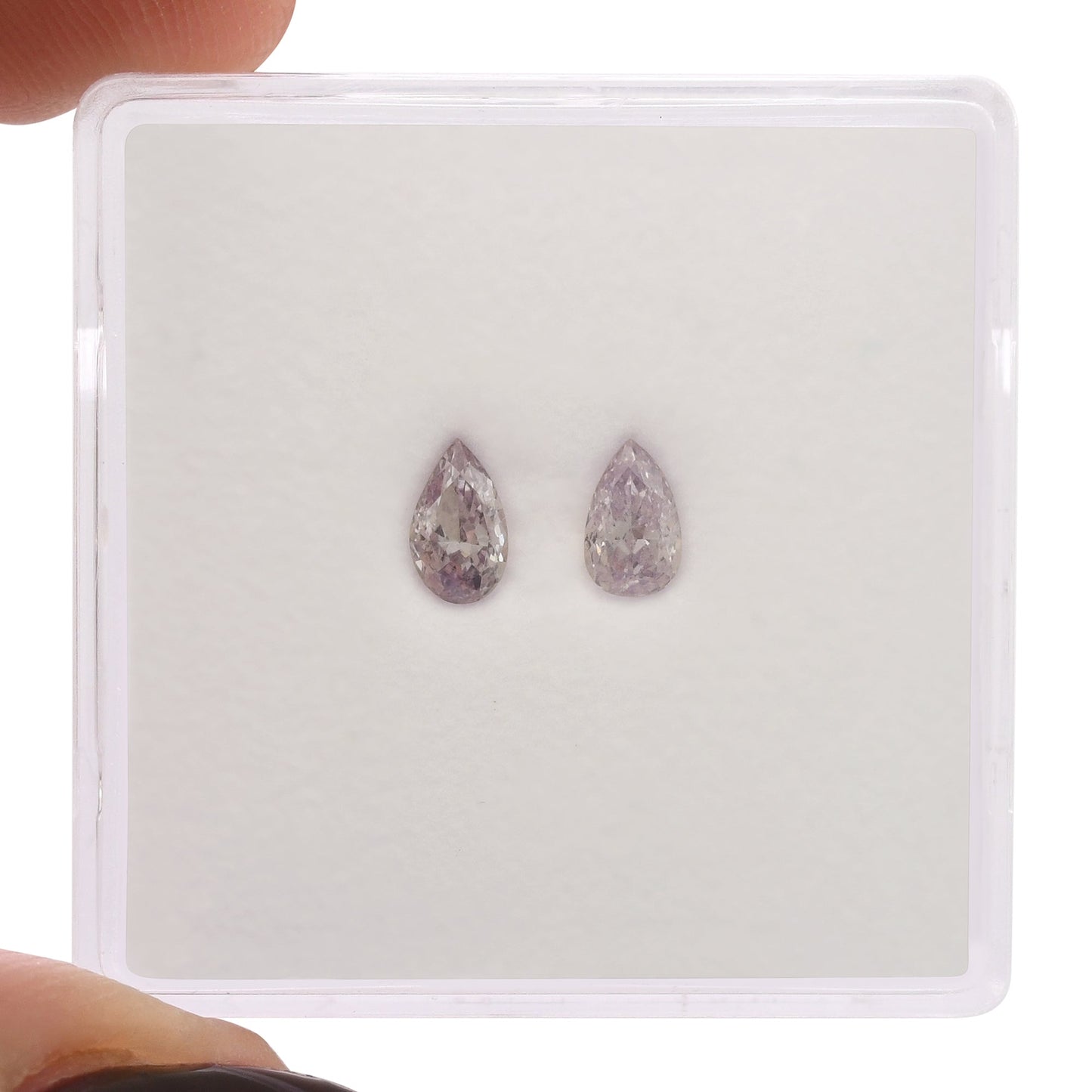 0.36 Carat Fancy Pinkish Purple Pear Diamonds SI2