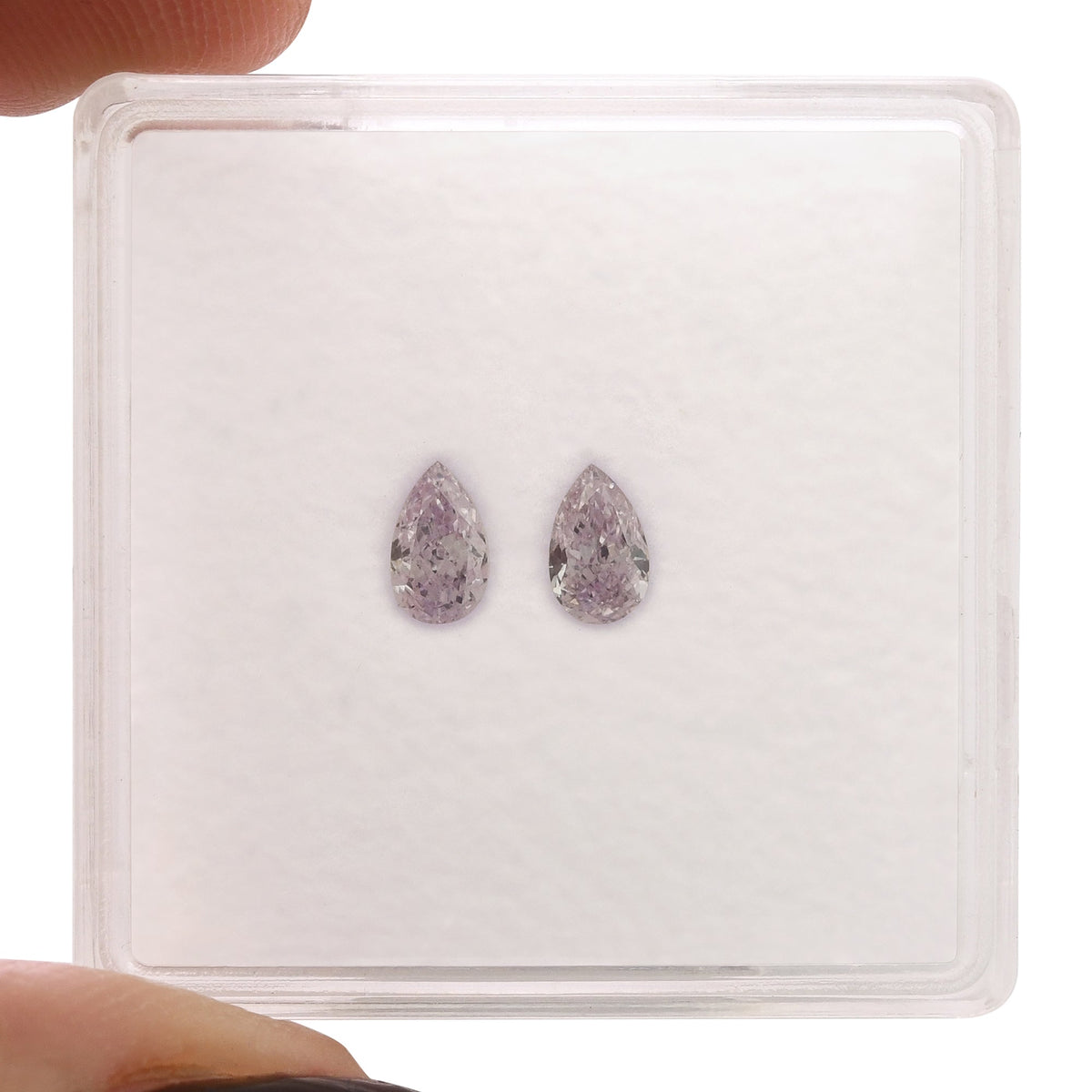 0.37 Carat Fancy Light Pinkish Purple Pear Diamonds SI2