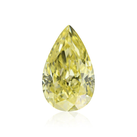 0.78 Carat Fancy Intense Yellow Pear Diamond VS2 GIA