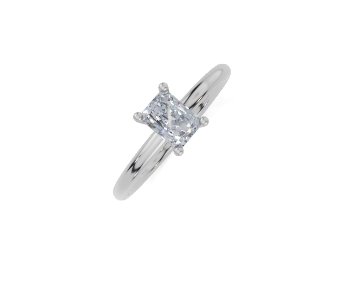 18ct Radiant 0.40Carat F/G VS/SI Plain Plain 4Pr  Diamond Ring