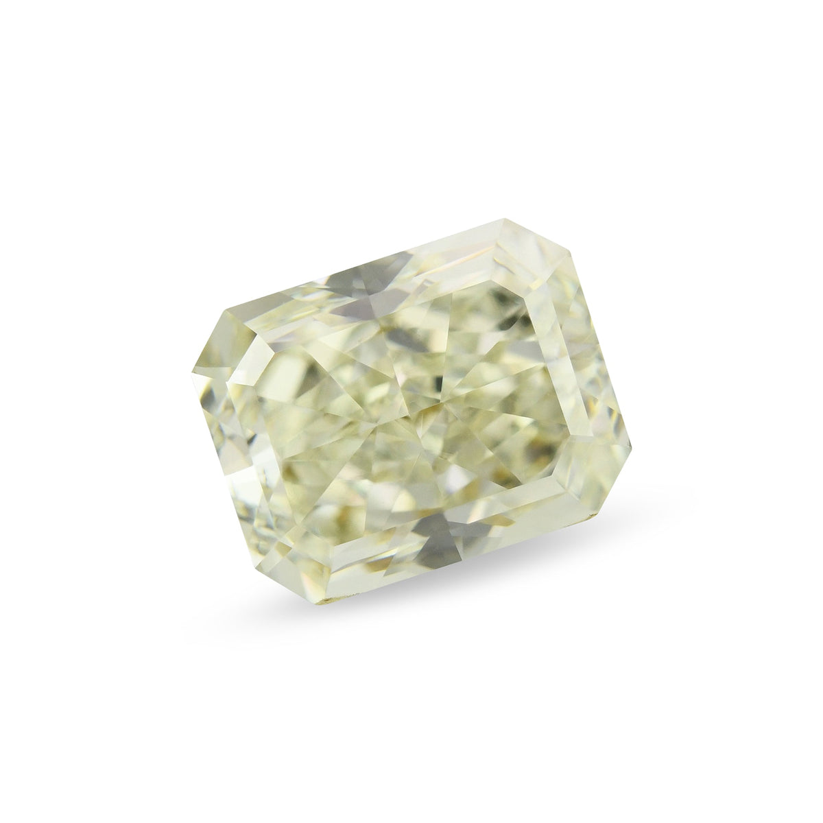 1.50 Carat Fancy Light Grayish Greenish Yellow Radiant Diamond VS2 GIA