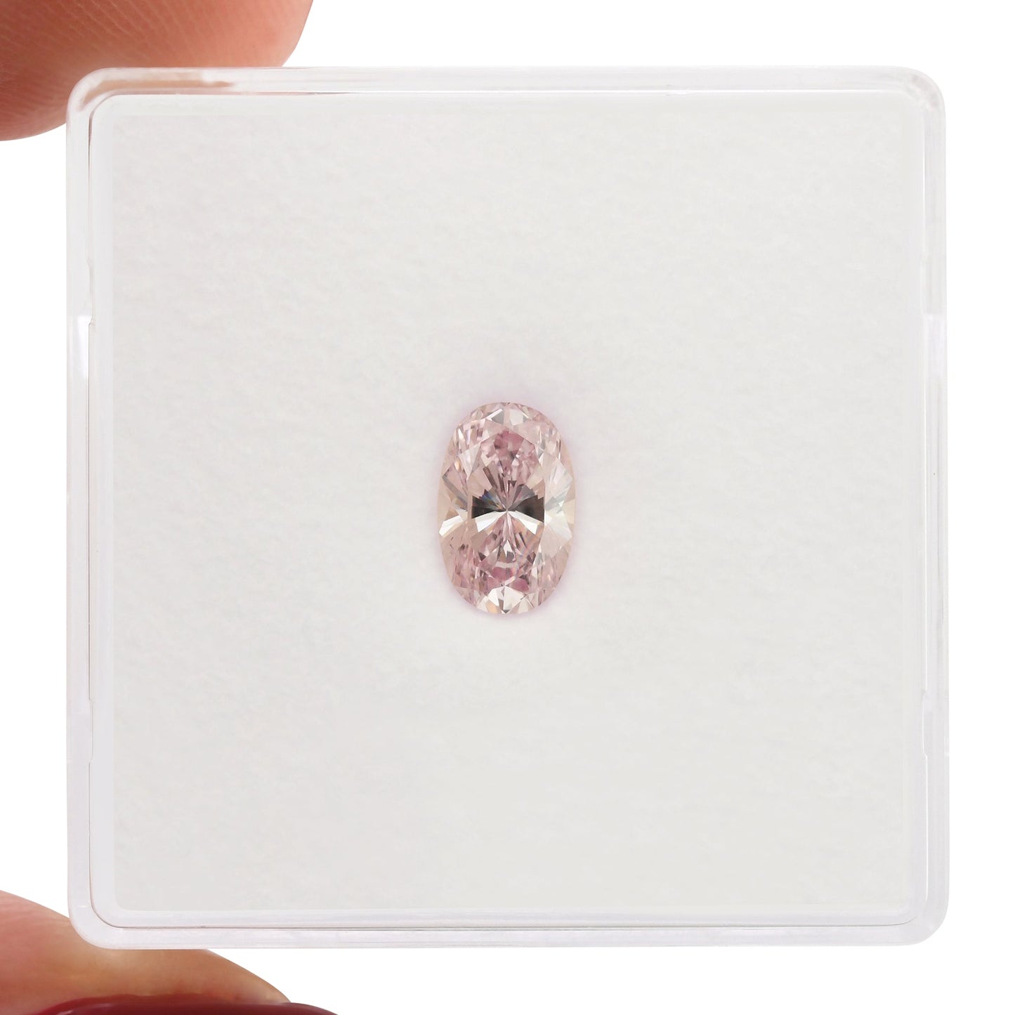 0,60 Karat Fancy Intense Purplish Pink Ovaler Diamant VS2 GIA