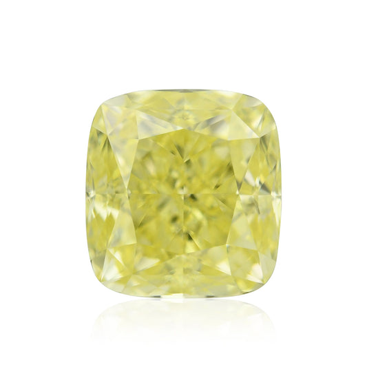 0.57 Carat Fancy Yellow Cushion Diamond IF GIA