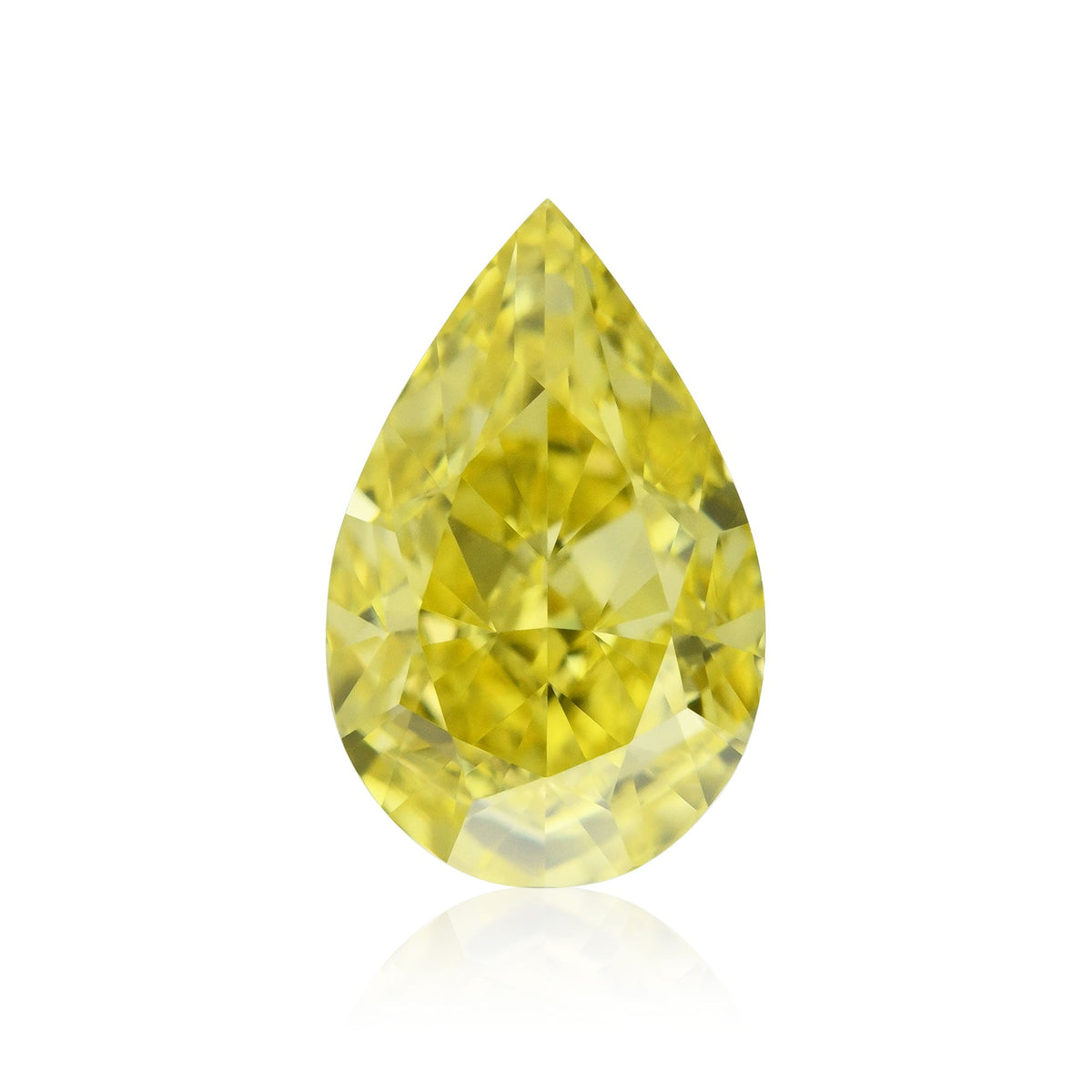 0,71 Karat Fancy Vivid Yellow Birnenförmiger Diamant VS1 GIA