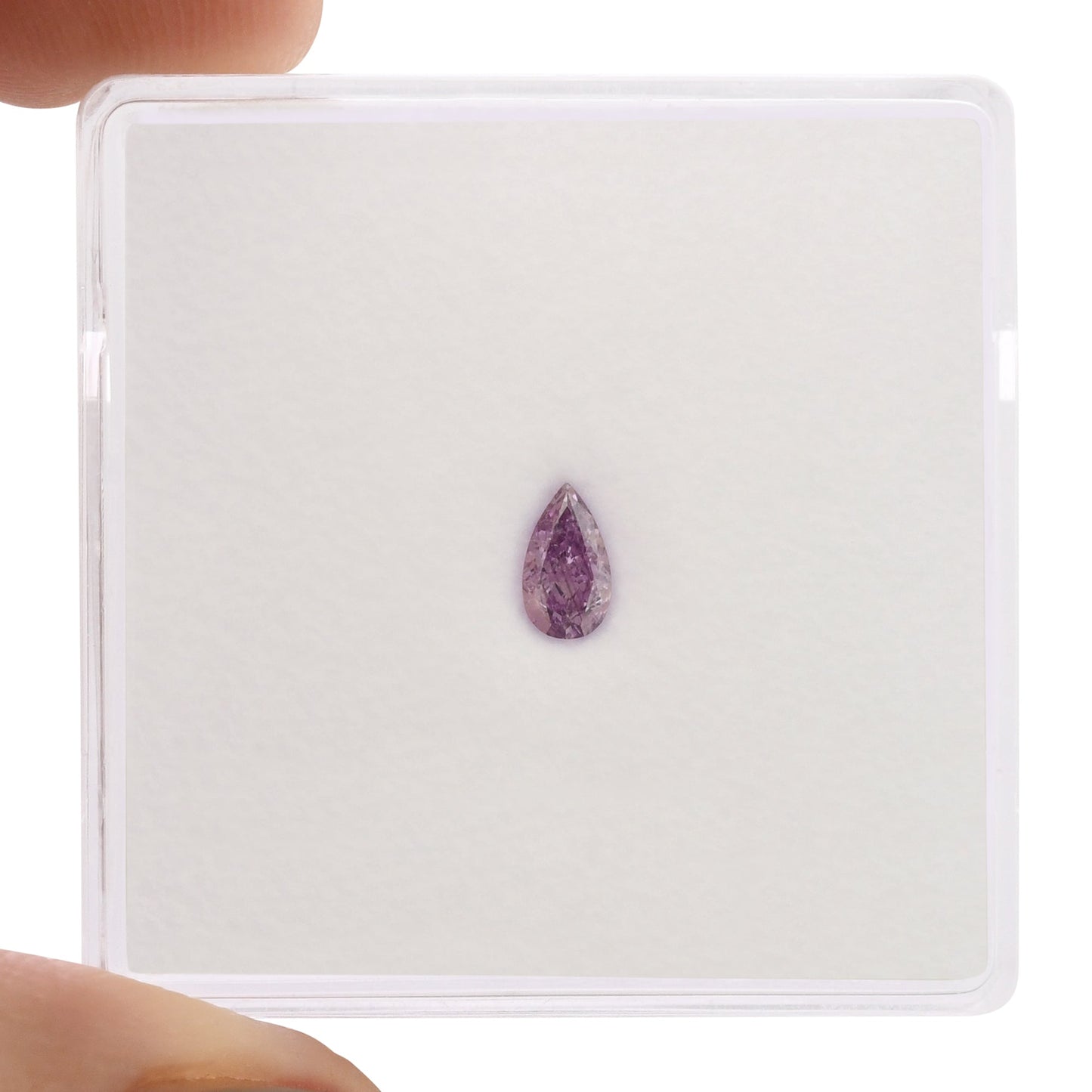 0,17 Karat Fancy Intense Pinkish Purple Birnenförmiger Diamant (SI1) GIA
