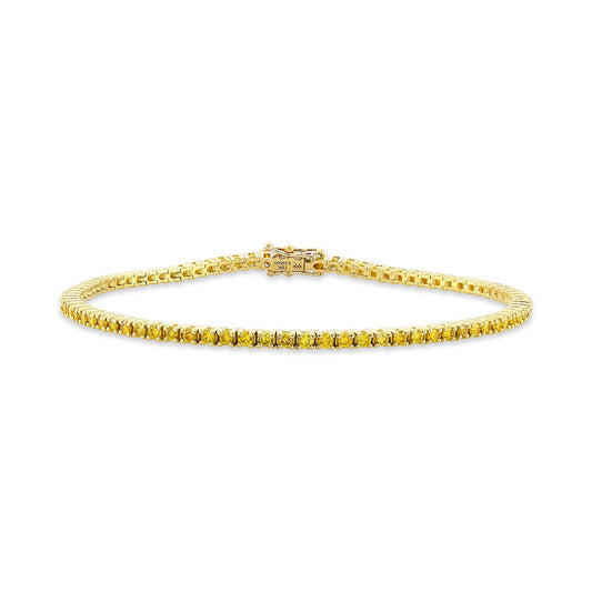 [FANTASY] Elegantes, leuchtend orange-gelbes, rundes Armband mit Brillantschliff