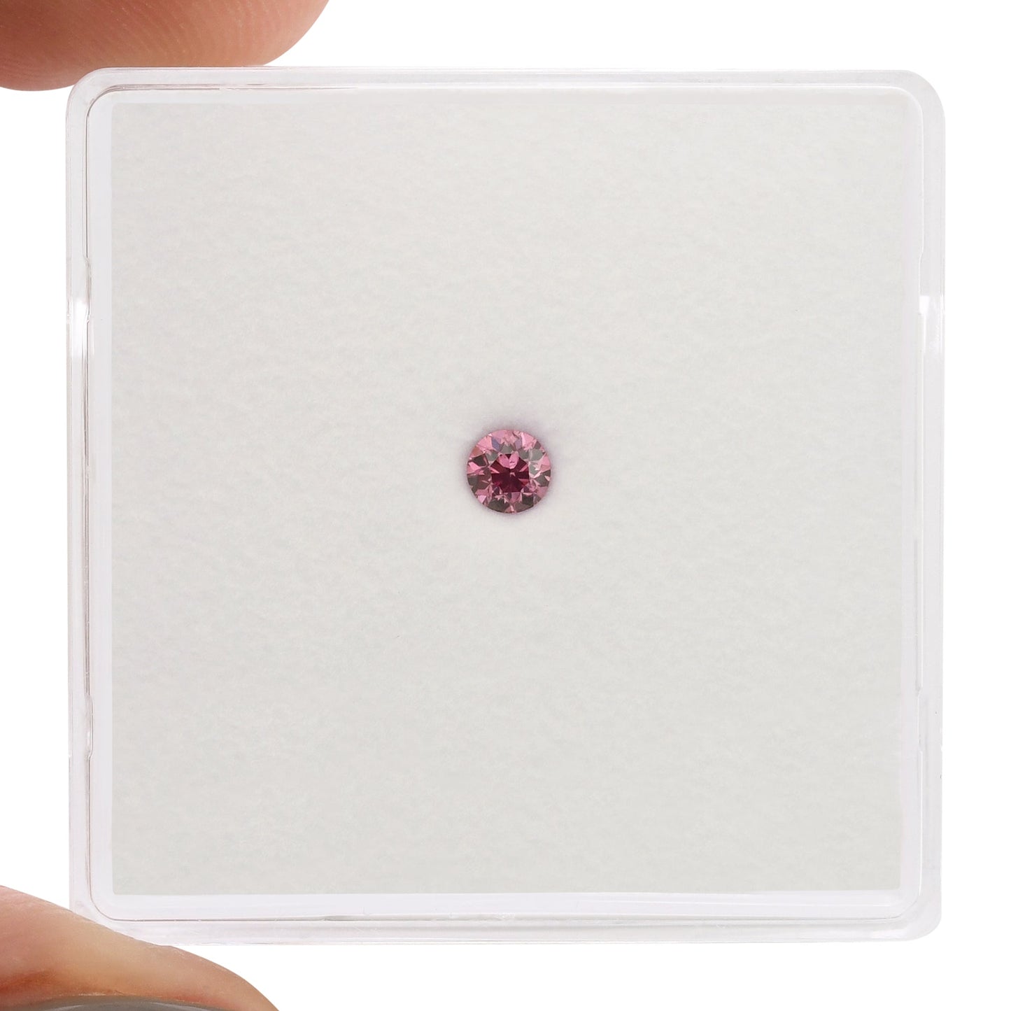 0.08 Carat Fancy Vivid Pink Round Brilliant Diamond (SI2) GIA