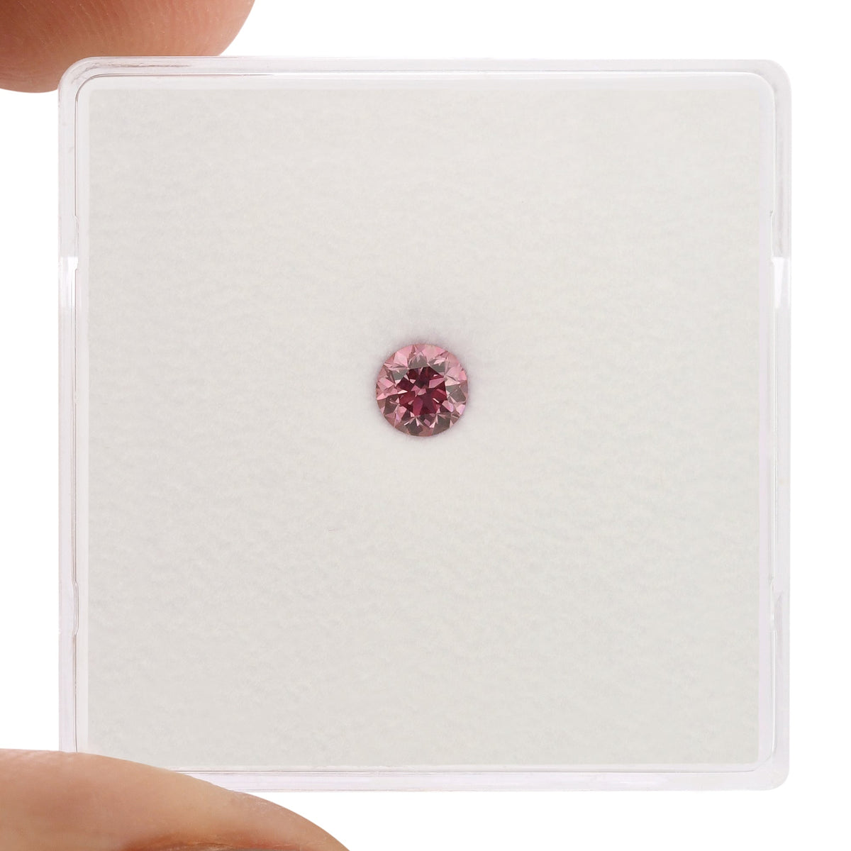 0.18 Carat Fancy Vivid Purplish Pink Round Brilliant Diamond VS1 GIA