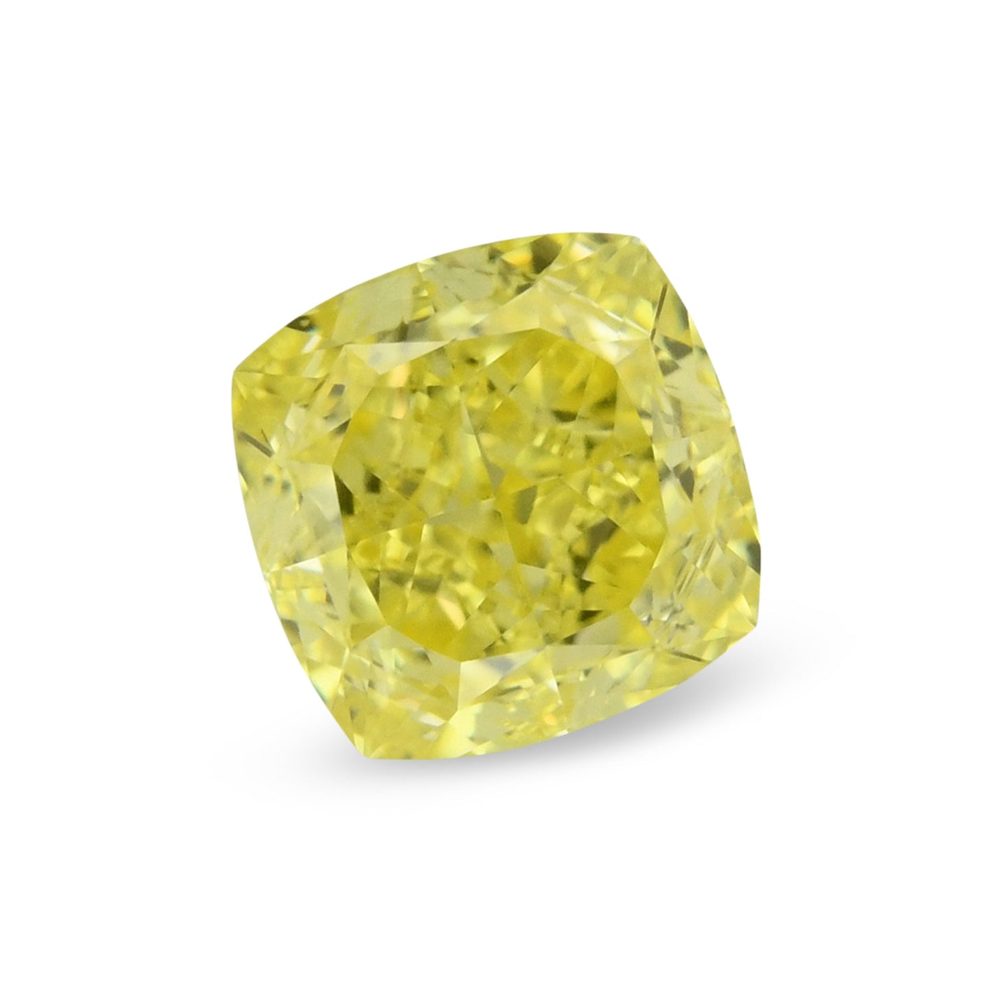 0,64 Karat Fancy Vivid Yellow Cushion Diamond VVS2 GIA