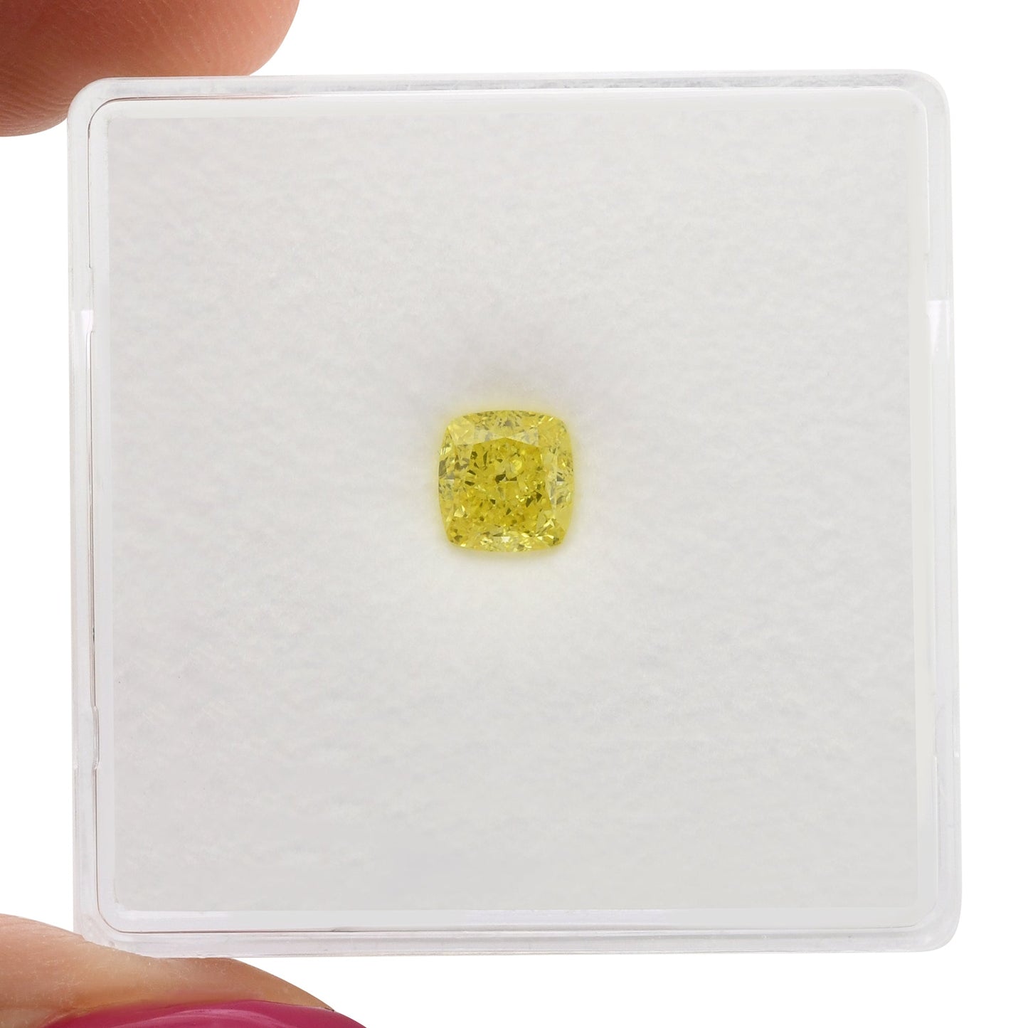 0,55 Karat Fancy Intense Yellow Cushion Diamond VS1 GIA