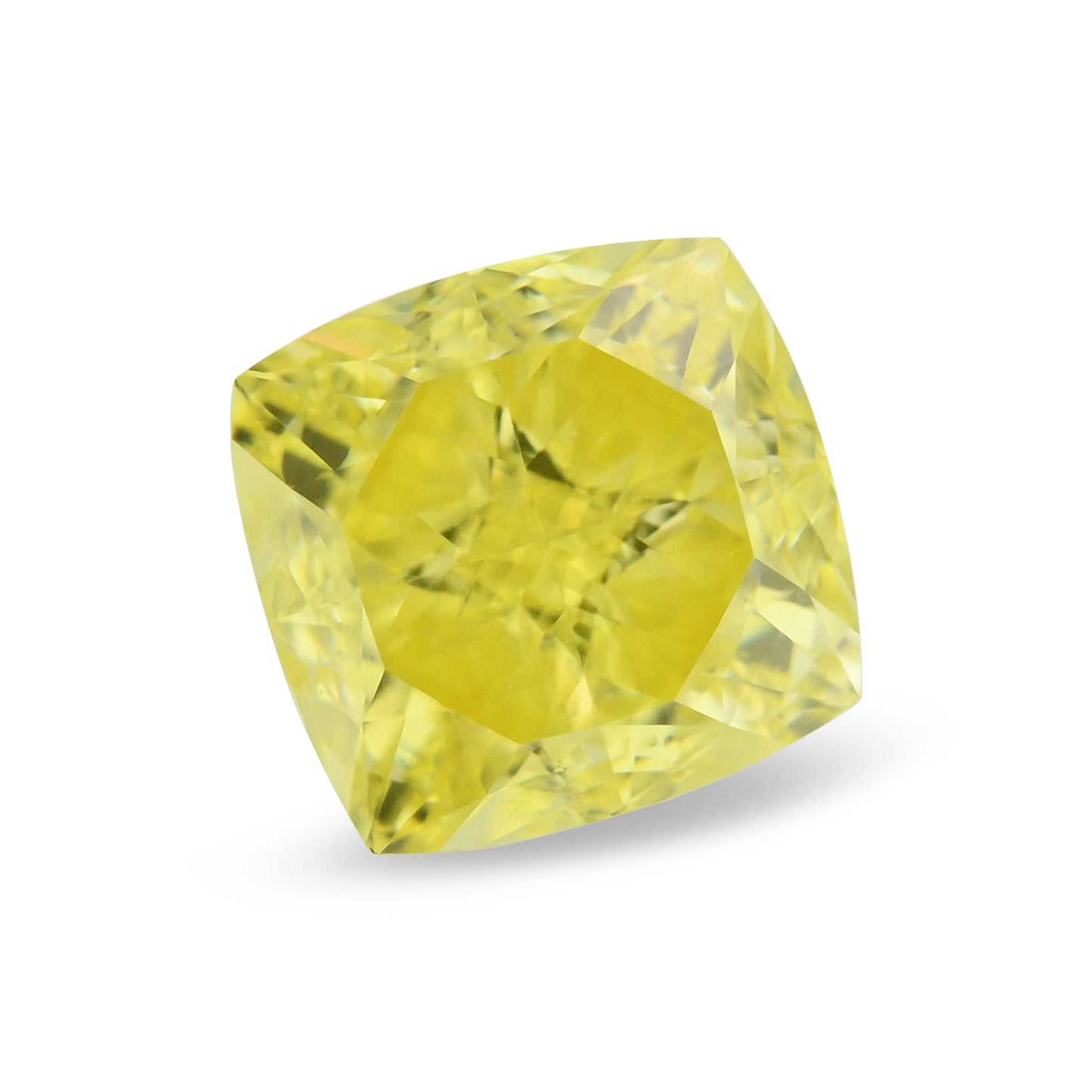 0,61 Karat Fancy Intense Yellow Cushion Diamond VVS1 GIA