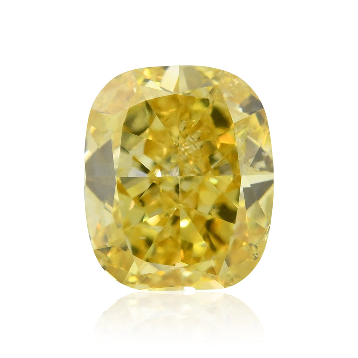 0,73 Karat Fancy Deep Yellow Cushion Diamond SI2 GIA