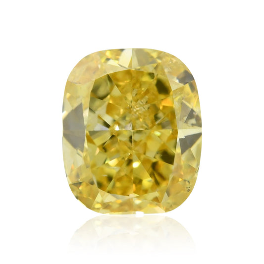 0.73 Carat Fancy Deep Yellow Cushion Diamond SI2 GIA