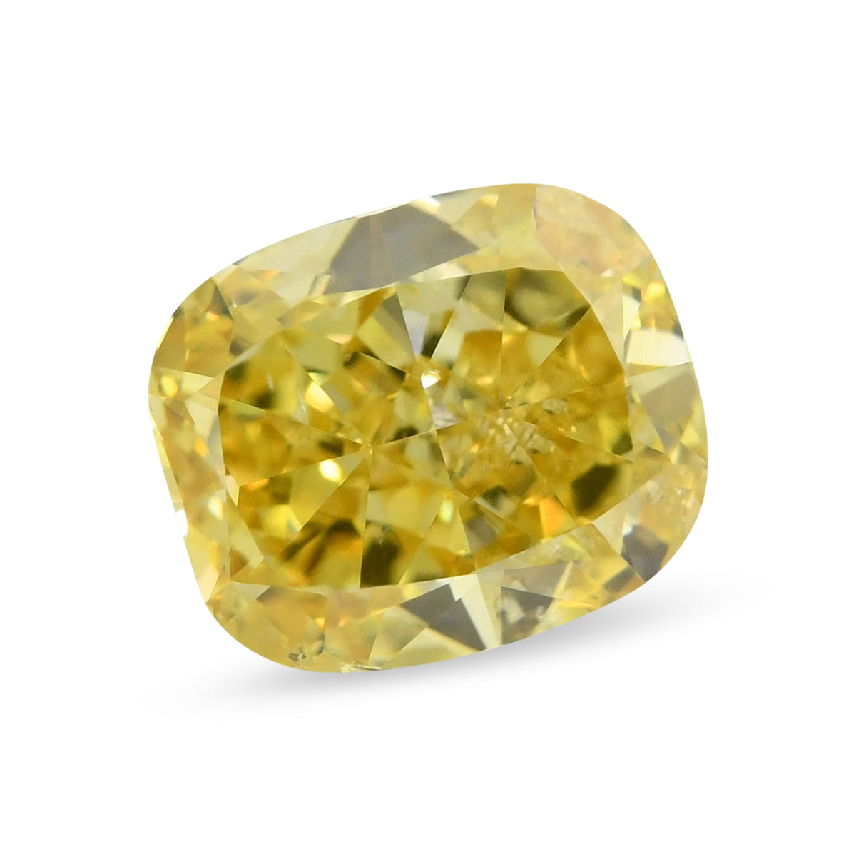 0,73 Karat Fancy Deep Yellow Cushion Diamond SI2 GIA