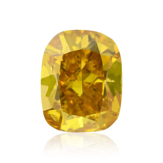 0,30 Karat Fancy Deep Orange Yellow Cushion Diamond (SI2) GIA
