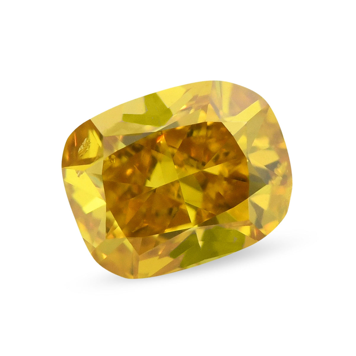 0,30 Karat Fancy Deep Orange Yellow Cushion Diamond (SI2) GIA
