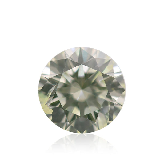 0,68 Karat Fancy Light Yellow Green Rundbrillanter Diamant I1 GIA
