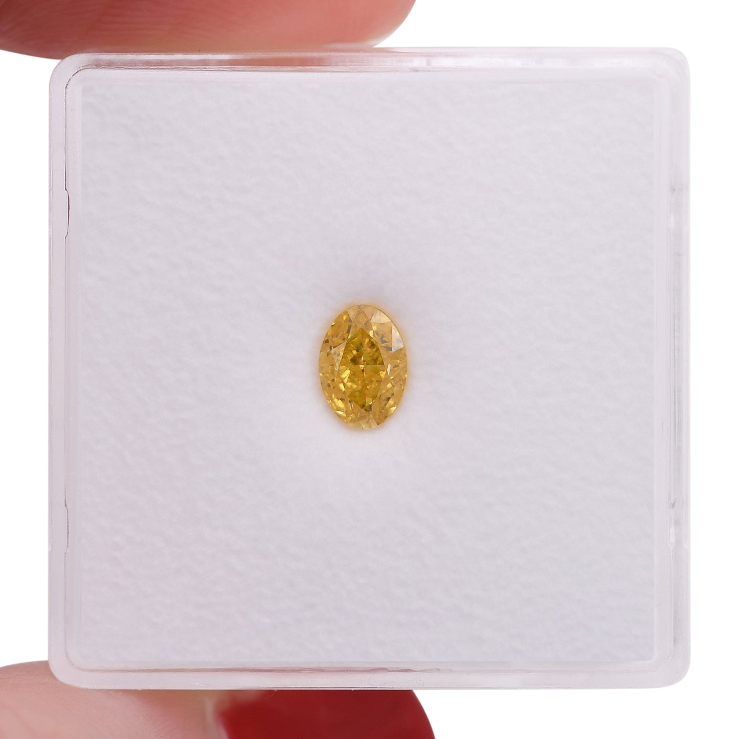 0,50 Karat Fancy Intense Orange Yellow Oval Diamond SI2 GIA