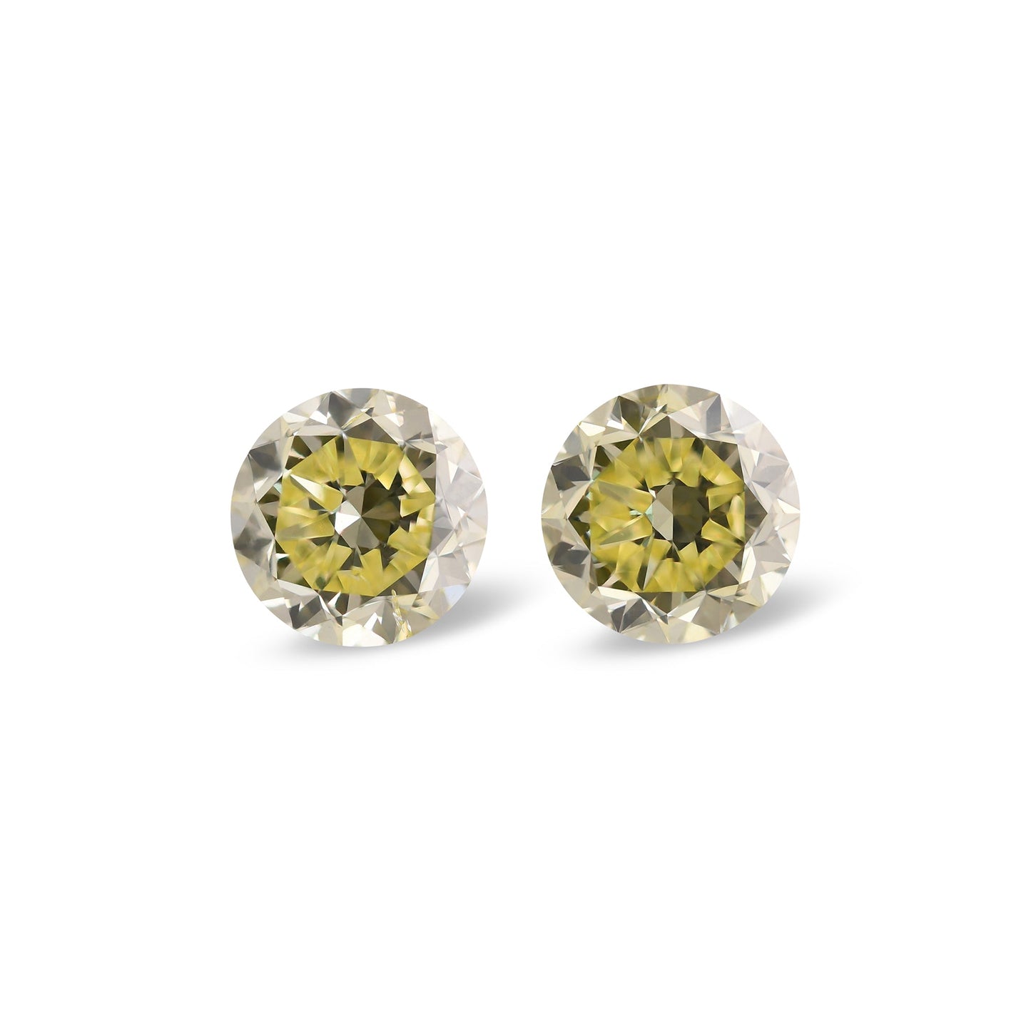2.64 Carat Fancy Yellow Round Brilliant Diamonds SI2