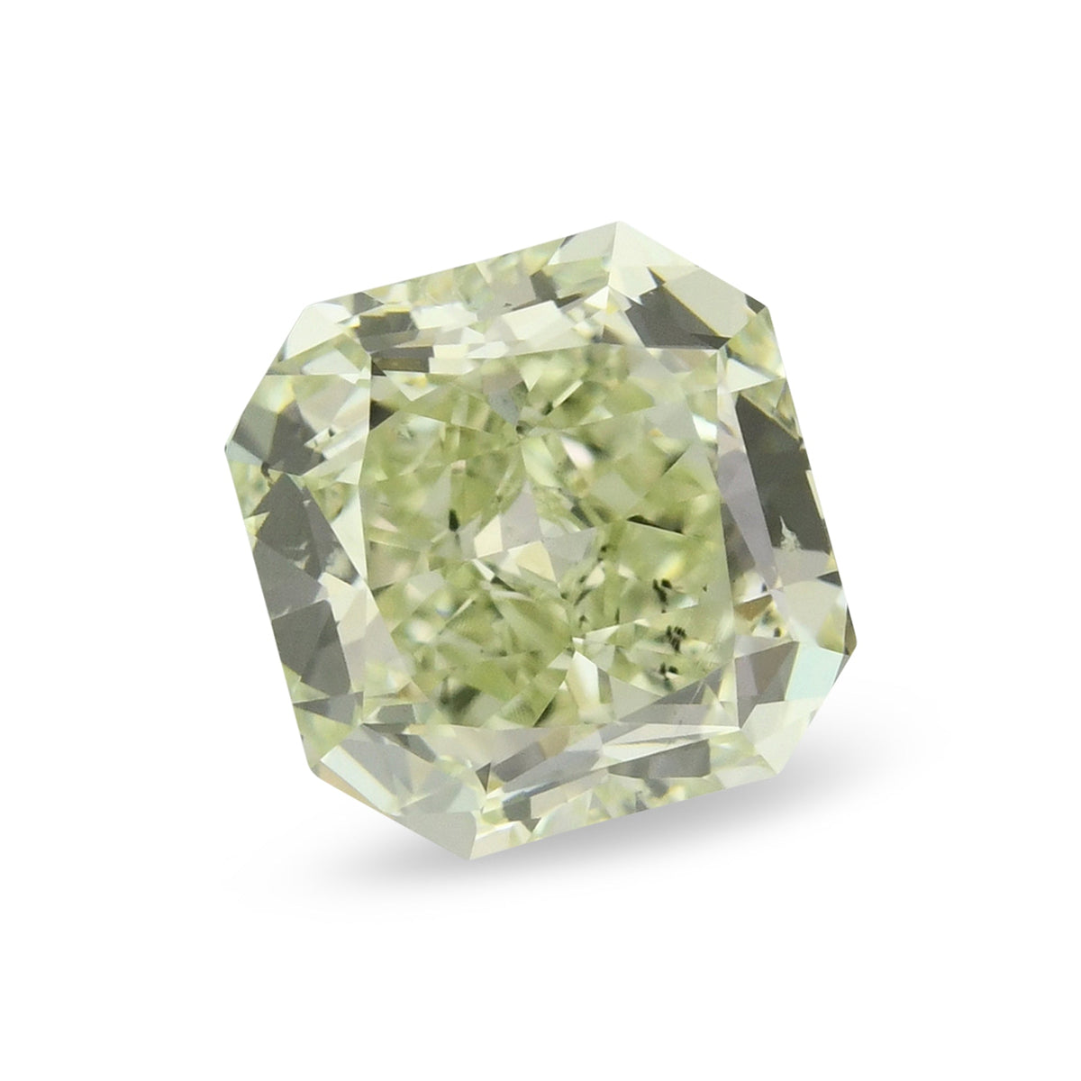 0.88 Carat Fancy Yellow Green Radiant Diamond SI1 GIA