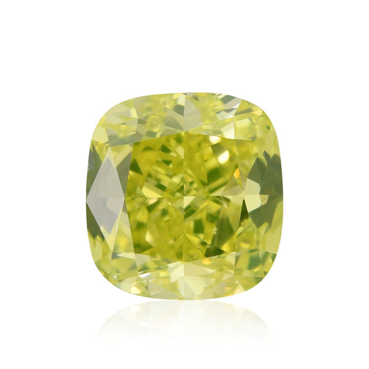 1,71 Karat Fancy Intense Green Yellow Cushion Diamond VS1 GIA