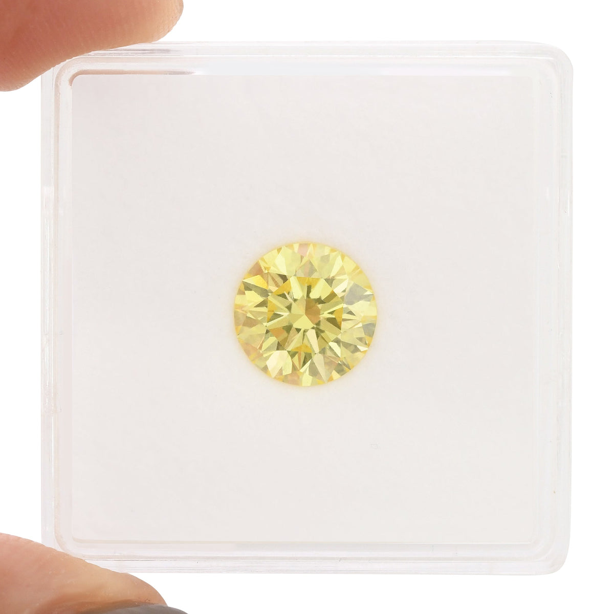 1,55 Karat Fancy Intense Yellow Round Brilliant VS1 GIA