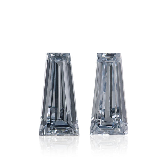 0,34 Karat Fancy Grayish Blue Taper Diamanten VS1 Paar