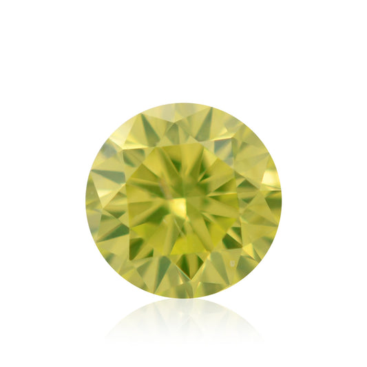0,23 Karat Fancy Intense Greenish Yellow Round Brilliant SI2 GIA